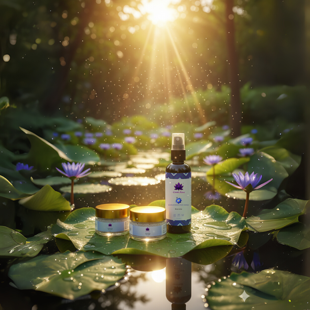 Blue Lotus Skin Radiance Combo (Set of 3) Facewash, Face Scrub, Face Mask